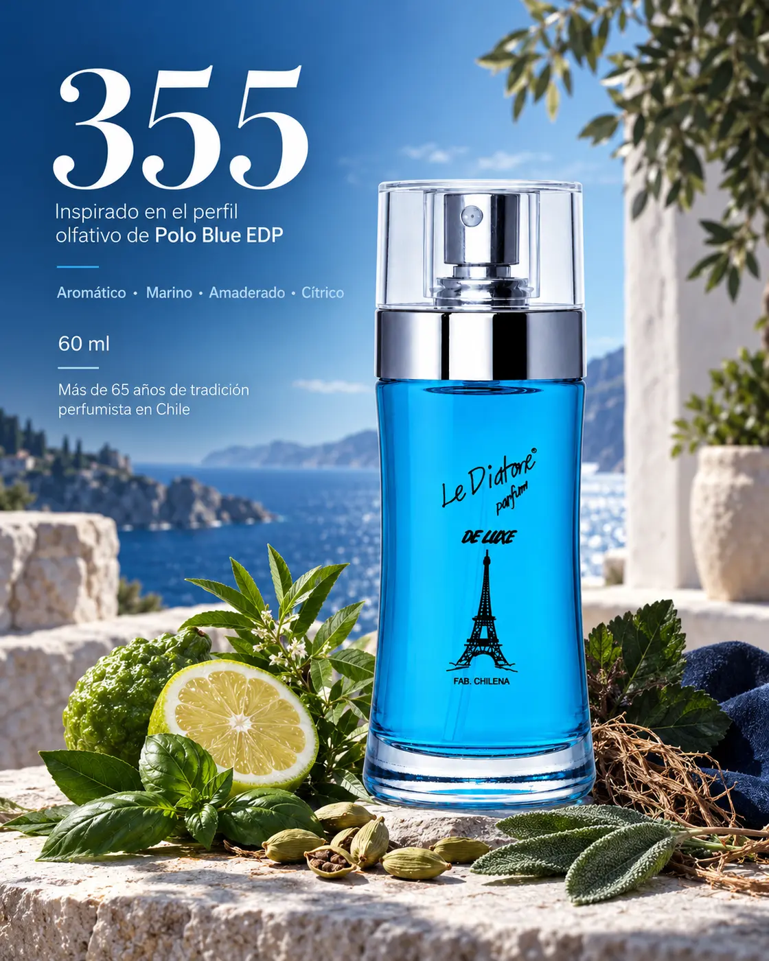 Perfume Le Diatone 355, inspirado en Polo Blue EDP