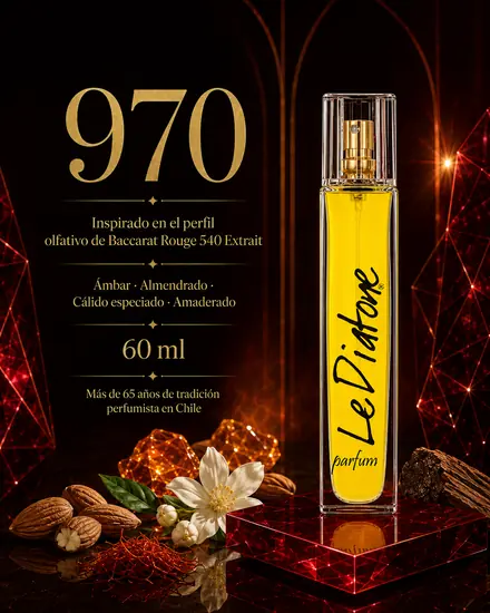 Perfume Le Diatone 970, inspirado en Baccarat Rouge 540 Extrait
